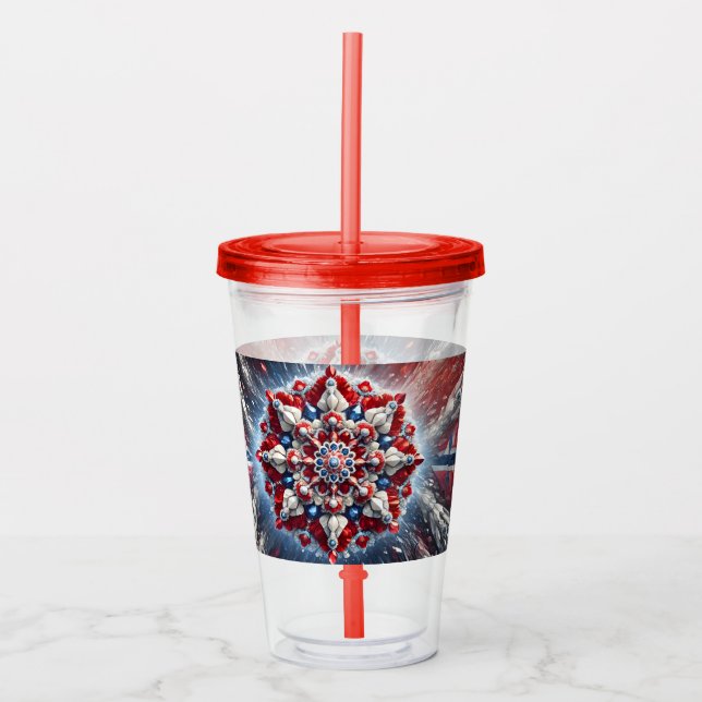 Acrylic Tumbler with Norwegian Colors Design (Front)