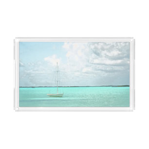 Acrylic Vanity Tray/SAILBOAT/AQUAMARINE WATER Tray