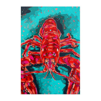 Acrylic Vibrant Lobster Wall Art
