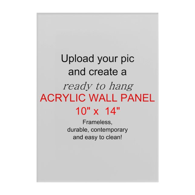Acrylic Wall Art 10 x 14 - Add pics and text! (Front)