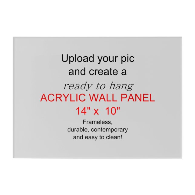 Acrylic Wall Art 14 x 10 - Add pics and text! (Front)