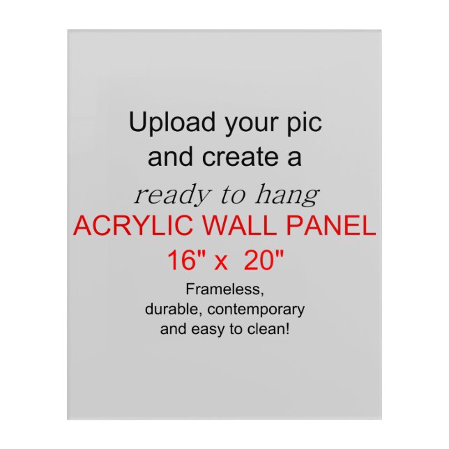 Acrylic Wall Art 16 x 20 - Add pics and text! (Front)