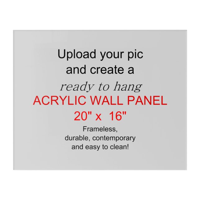 Acrylic Wall Art 20 x 16 - Add pics and text! (Front)