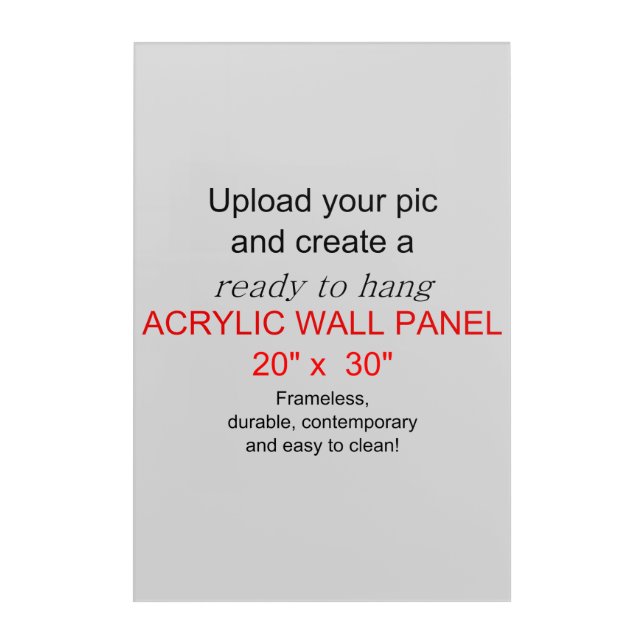 Acrylic Wall Art 20 x 30 - Add pics and text! (Front)