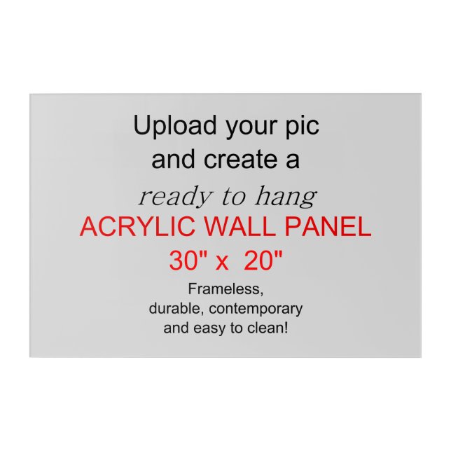 Acrylic Wall Art 30 x 20 - Add pics and text! (Front)