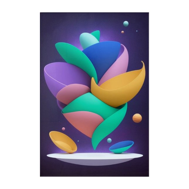 Acrylic Wall Art- colors radiate. Print (Front)