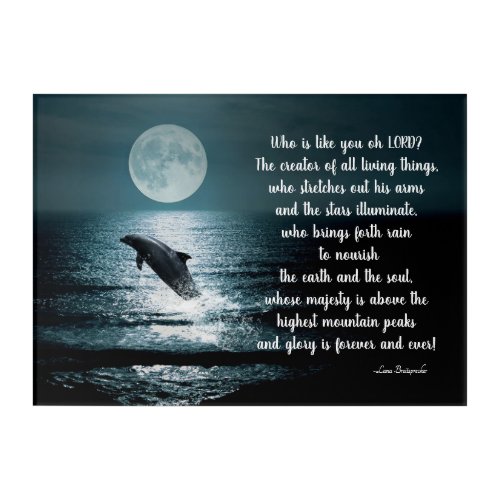 Acrylic Wall Art_Dolphin_Who is Like You Our LORD Acrylic Print