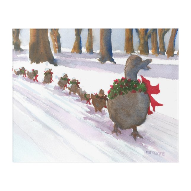 Acrylic Wall Art - Ducks at Boston Common Holidays (Front)