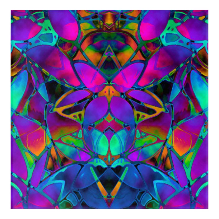 Acrylic Wall Art Floral Fractal Art