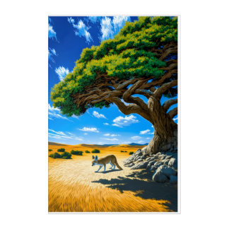 Acrylic Wall Art jungle wolve
