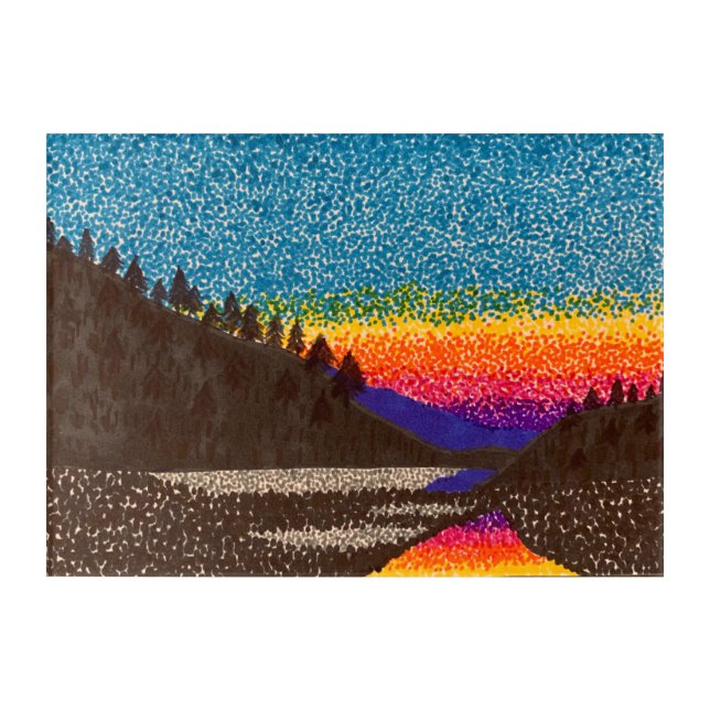 Acrylic Wall Art - Mountain Sunset (Front)