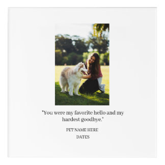 Acrylic Wall Art Pet Photo Memorial Plaque