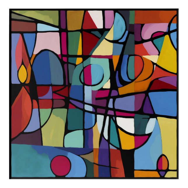 Acrylic Wall Art Print: Cubism Abstract Art (Front)