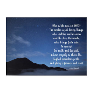 Acrylic Wall Art Stars Who is Like You Our LORD