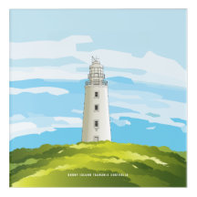 Acrylic Wall Art with a lighthouse illustration.