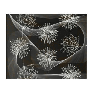 Acrylic Wall Art with Swirl & Floral Design