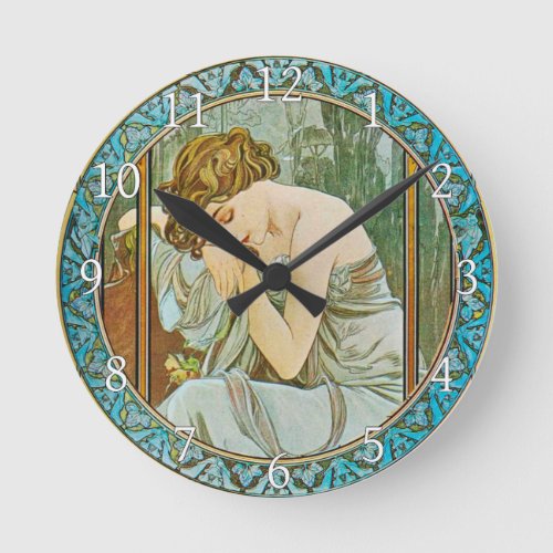 Acrylic Wall Clock Art Nouveau Alphonse Mucha 22