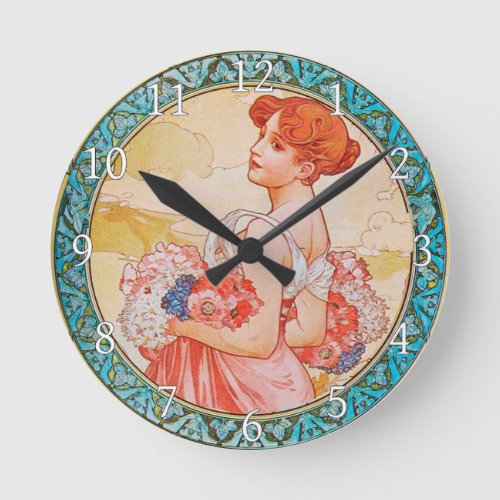 Acrylic Wall Clock Art Nouveau Alphonse Mucha 27