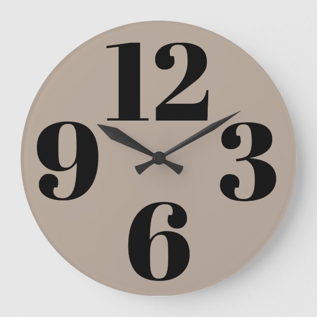 Acrylic Wall Clock - Beige Background Large Number (Front)