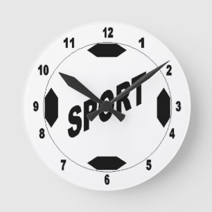 Acrylic wall clock, Medium Round BALLON SPORT Clock