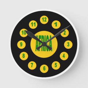 Acrylic Wall Clock, Round Medium AFRICA Clock