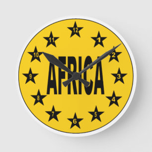 Acrylic Wall Clock, Round Medium AFRICA Clock