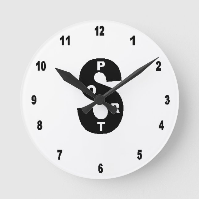 Acrylic Wall Clock, Round Medium SPORT DESIGN Clock (Front)