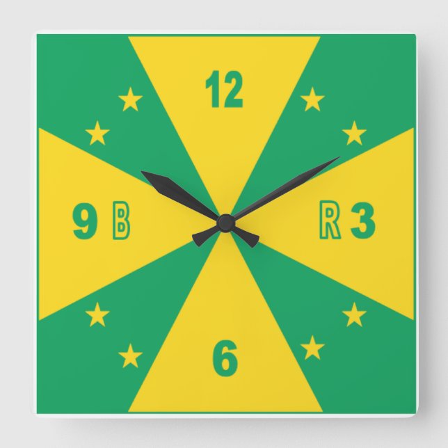 Acrylic Wall Clock, Square DESIGN BRAZIL Clock (Front)