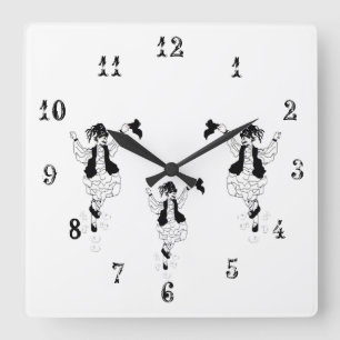 Acrylic Wall Clock, Square Greek Evzons Dancers Clock