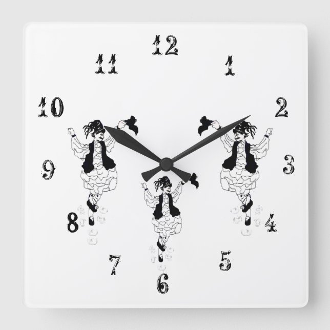 Acrylic Wall Clock, Square Greek Evzons Dancers Square Wall Clock (Front)