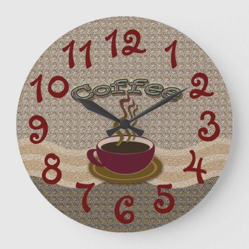 Acrylic Wall Clock with coffee cup