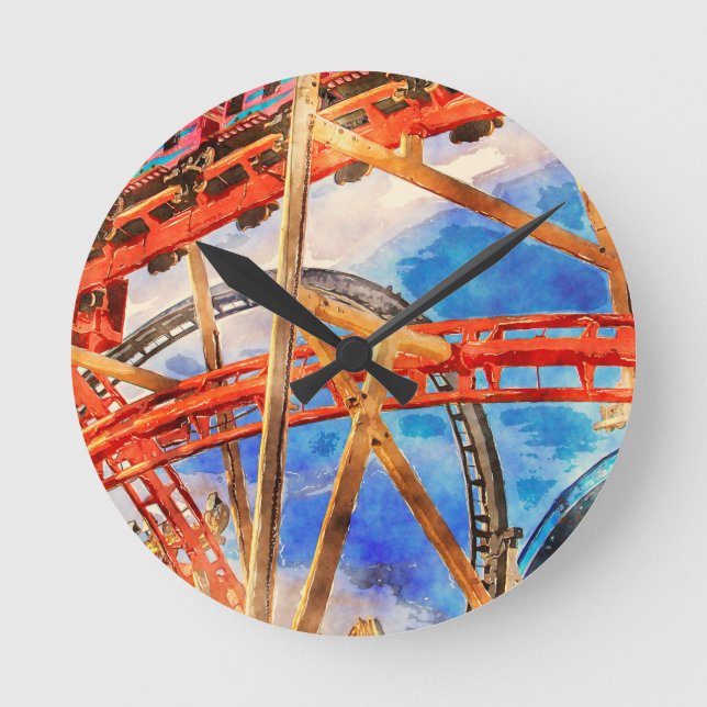 Acrylic Wall Clock with roller coaster (Front)