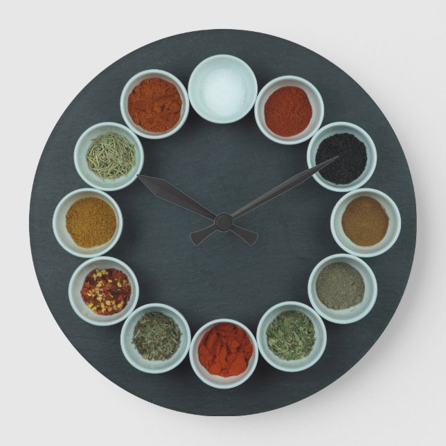 Acrylic Wall Clock with spice cups (Front)