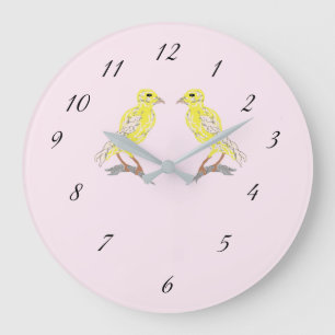 Acrylic Wall Clock : Yellow Canaries