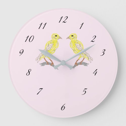 Acrylic Wall Clock  Yellow Canaries
