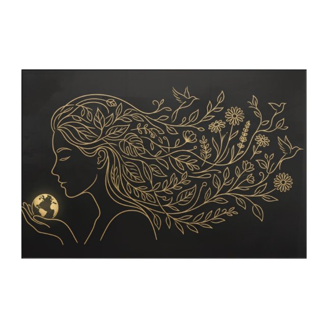 Acrylic Wall Decor - Elegant Mother Earth (Front)