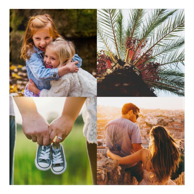 Acrylic Wall Piece Your 4 Photo Collage Print (Front)