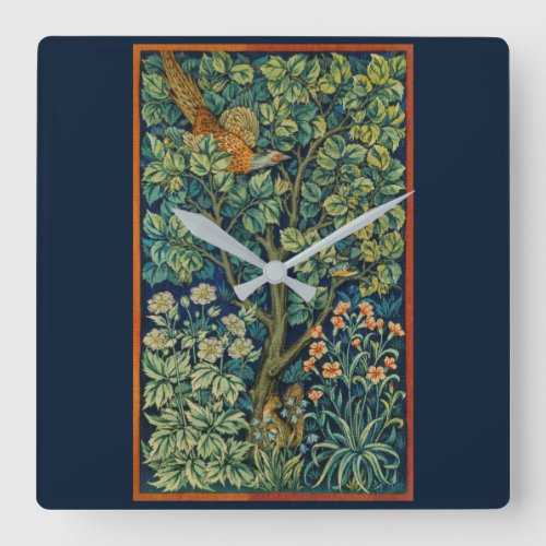 ACRYLIC WALLCLOCK  WILLIAM MORRIS  PHEASANT