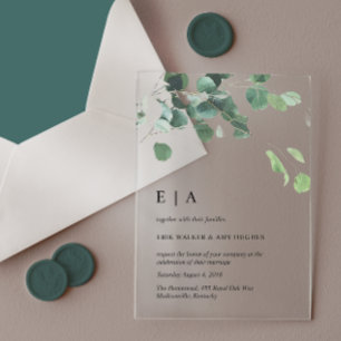 Acrylic Wedding Invites Eucalyptus Acrylic Invitations