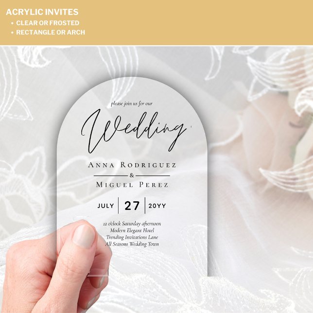ACRYLIC Wedding Invites Minimalist Modern Clear Acrylic Invitations (Creator Uploaded)