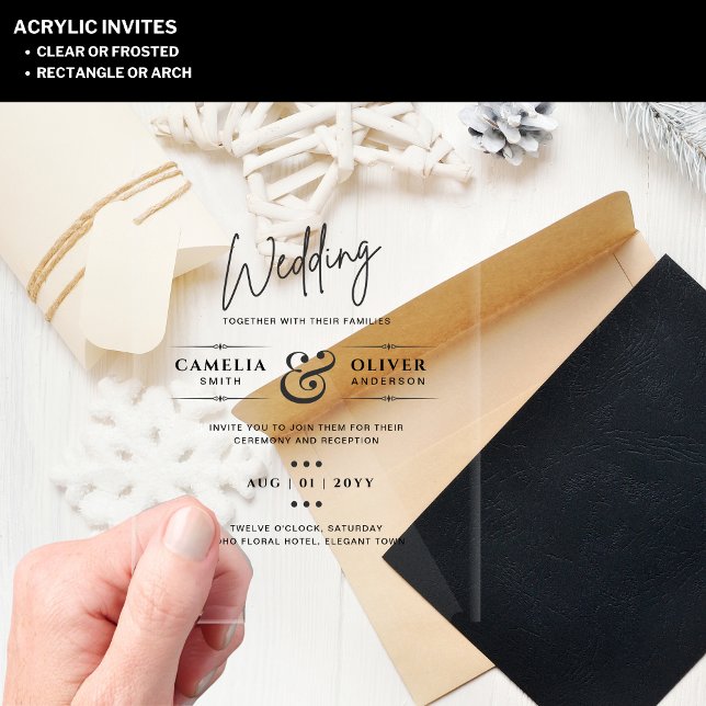 ACRYLIC Wedding Invites Minimalist Modern Clear Invitations (Creator Uploaded)
