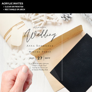 ACRYLIC Wedding Invites Minimalist Modern Clear Invitations