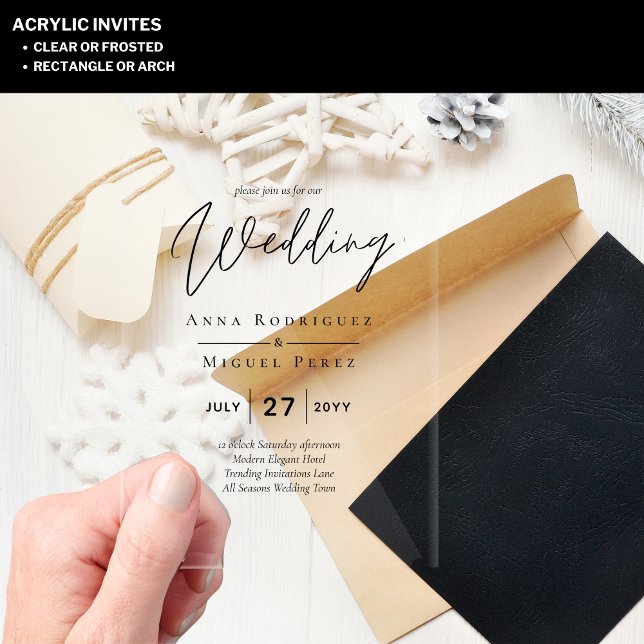 ACRYLIC Wedding Invites Minimalist Modern Clear Invitations (Creator Uploaded)
