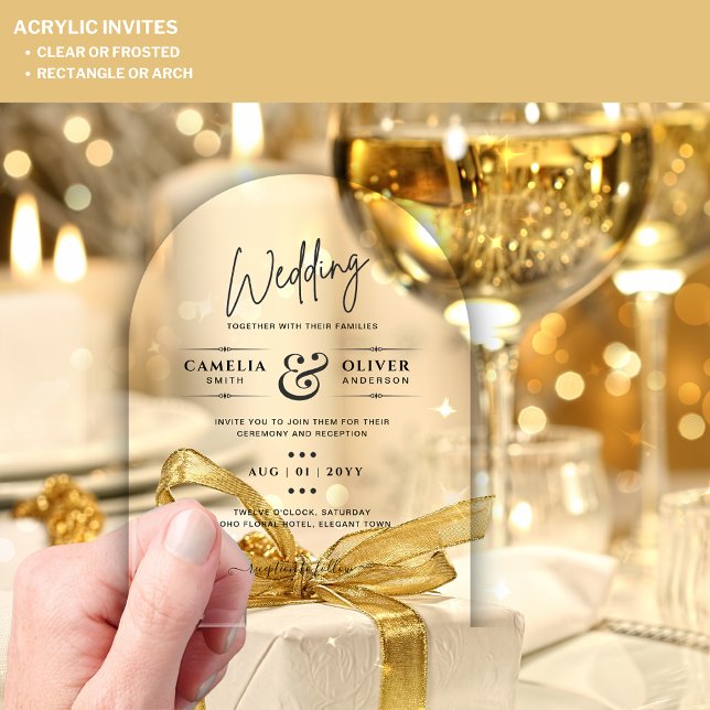 ACRYLIC Wedding Invites Minimalist Modern Clear Invitations (Creator Uploaded)