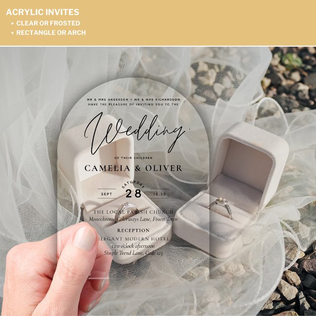 ACRYLIC Wedding Invites Minimalist Modern Clear Invitations (Creator Uploaded)