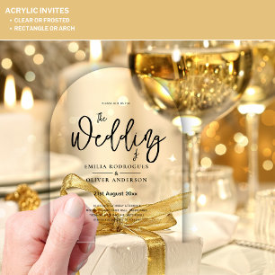 ACRYLIC Wedding Invites Minimalist Modern Clear Invitations