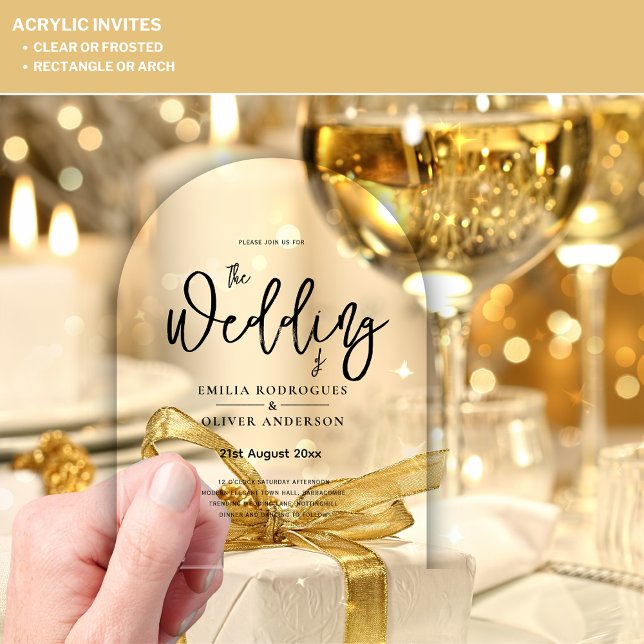 ACRYLIC Wedding Invites Minimalist Modern Clear Invitations (Creator Uploaded)