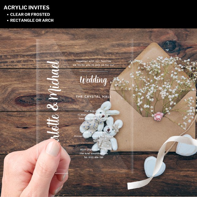 Acrylic Wedding Invites Transparent Bold Modern Acrylic Invitations (Creator Uploaded)