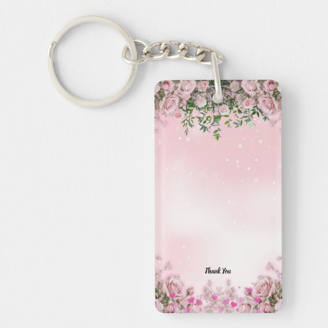Acrylic Wedding Keychain Favor – Double‑Sided (Front)