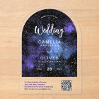 ACRYLIC WEDDING Starry Night Galaxy QR Code RSVP